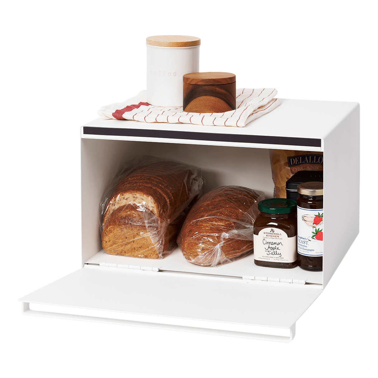 Tower Yamazaki Home Bread Box, Steel Kitchen Counter Storage Food Container Holder, Steel, Handles