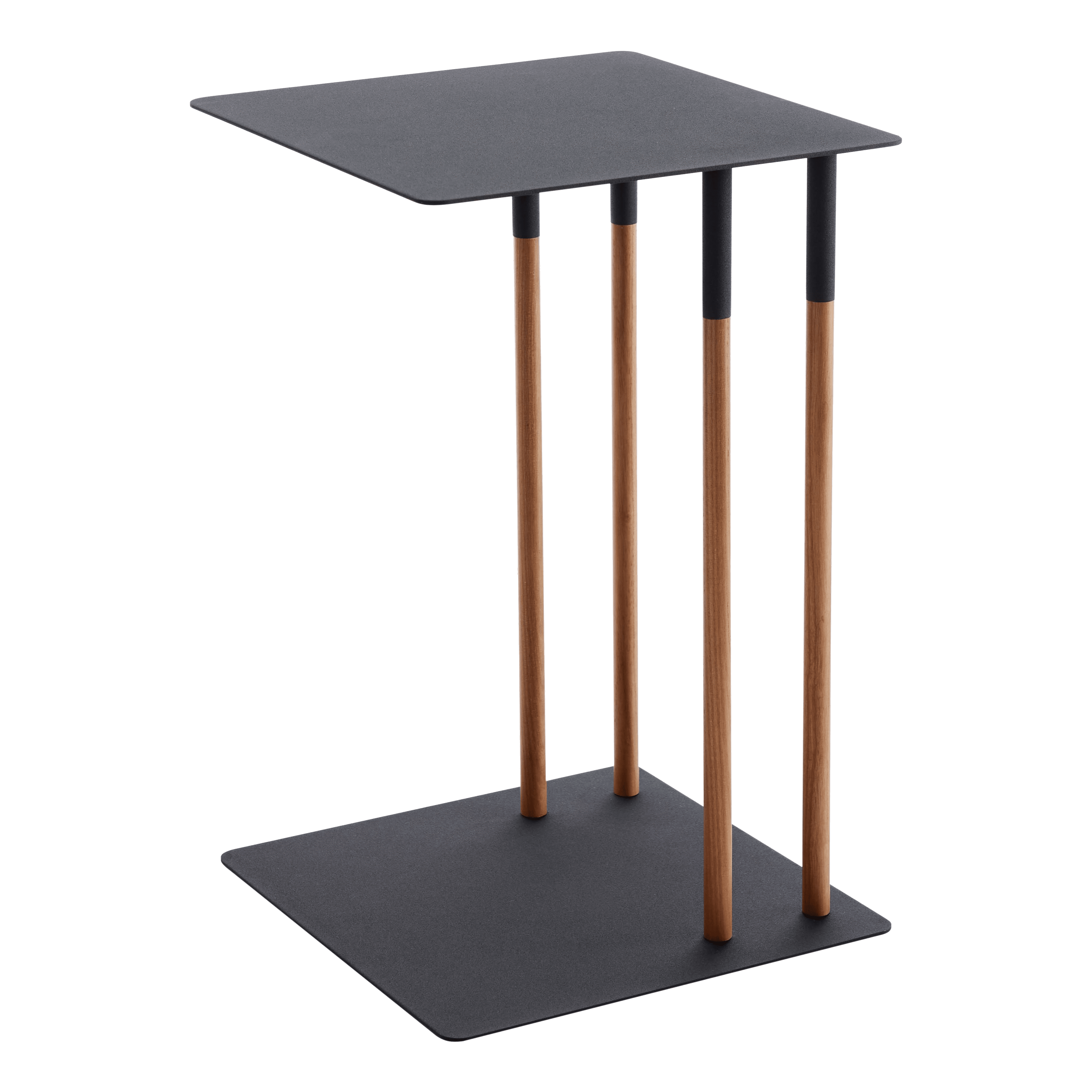 Plain Yamazaki Home Steel + Wood Sofa C Table End Table Coffee Tray, Bedside Or Living Room