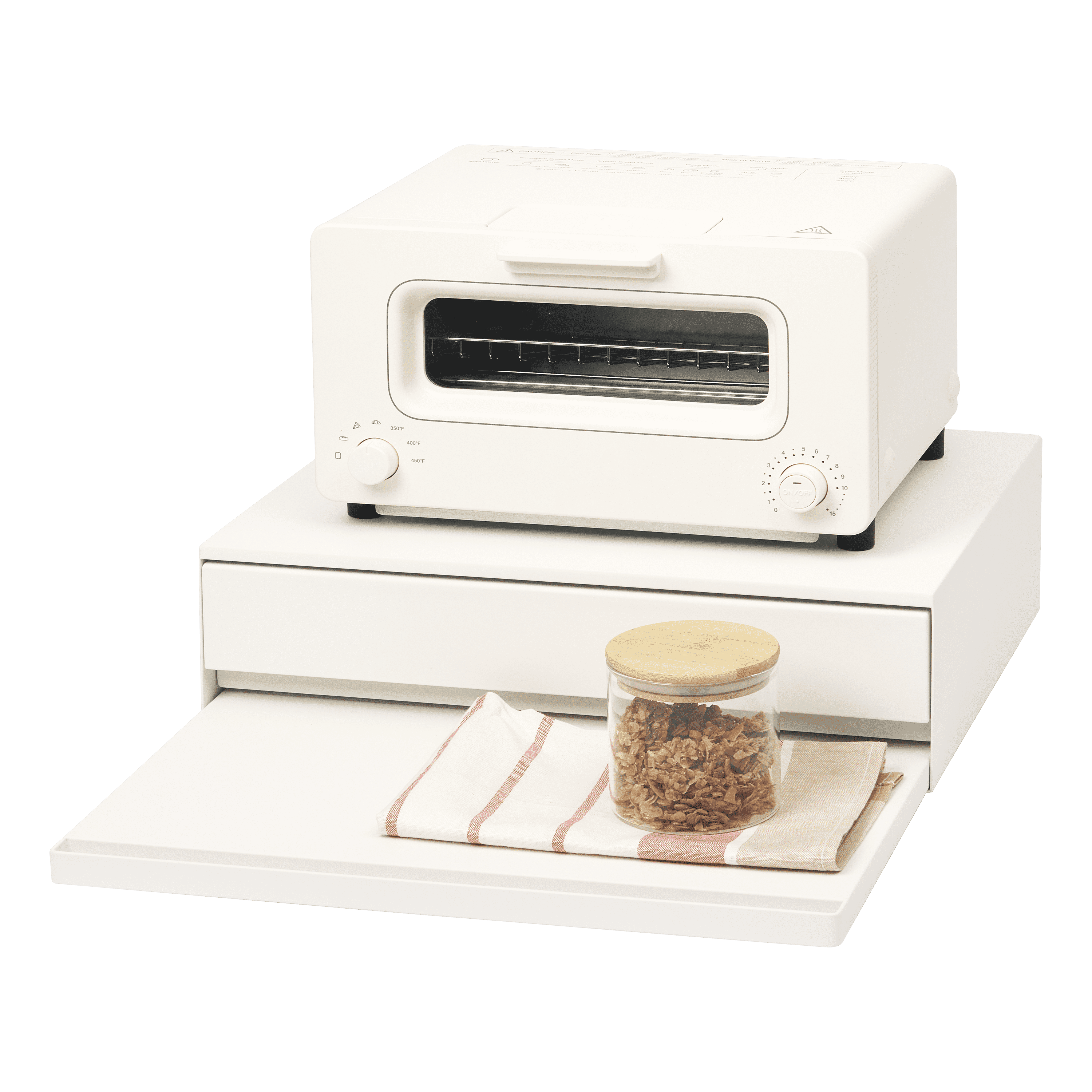 Yamazaki Home Yamazaki Home Countertop Drawer With Pull-Out Shelf, Steel, Holds 37 Lbs