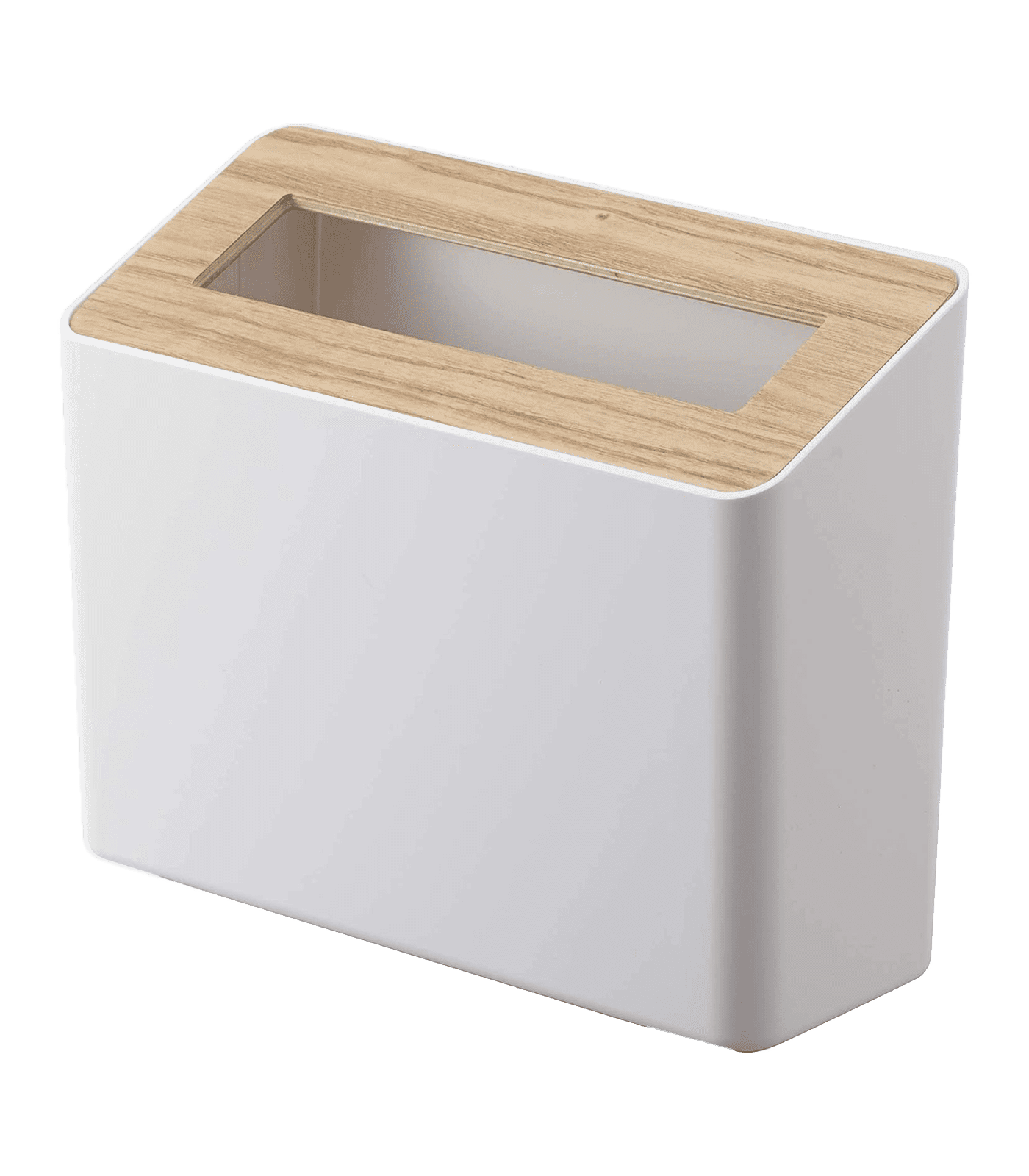 Ash & White Compact Tabletop Waste Bin with Removable Lid, 0.45 Gallons