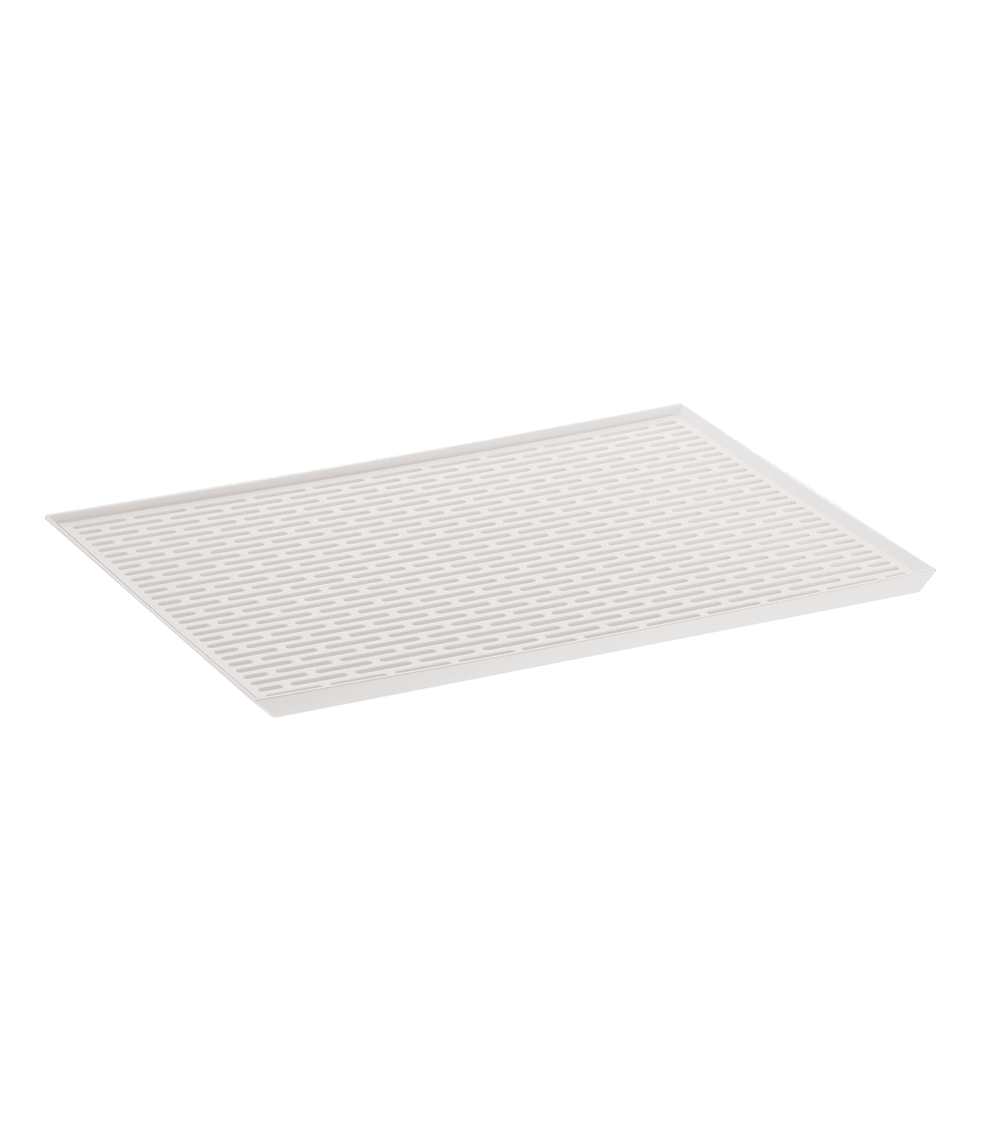 White Plastic Slim Kitchen Dish Drainer Mat