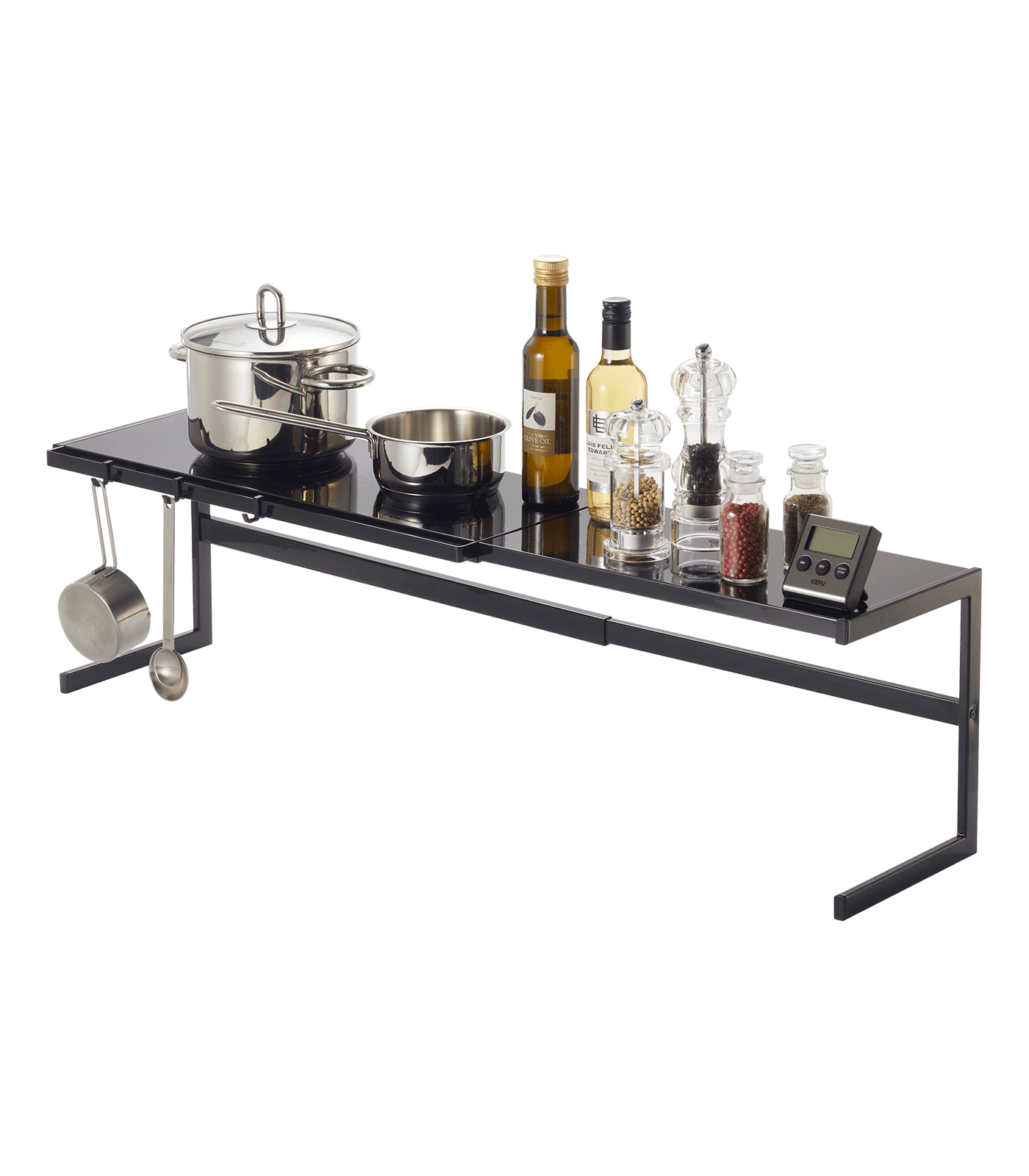 Yamazaki Home Expandable Support Rack - Kitchen Storage Shelf Organizer, Steel, Expandable