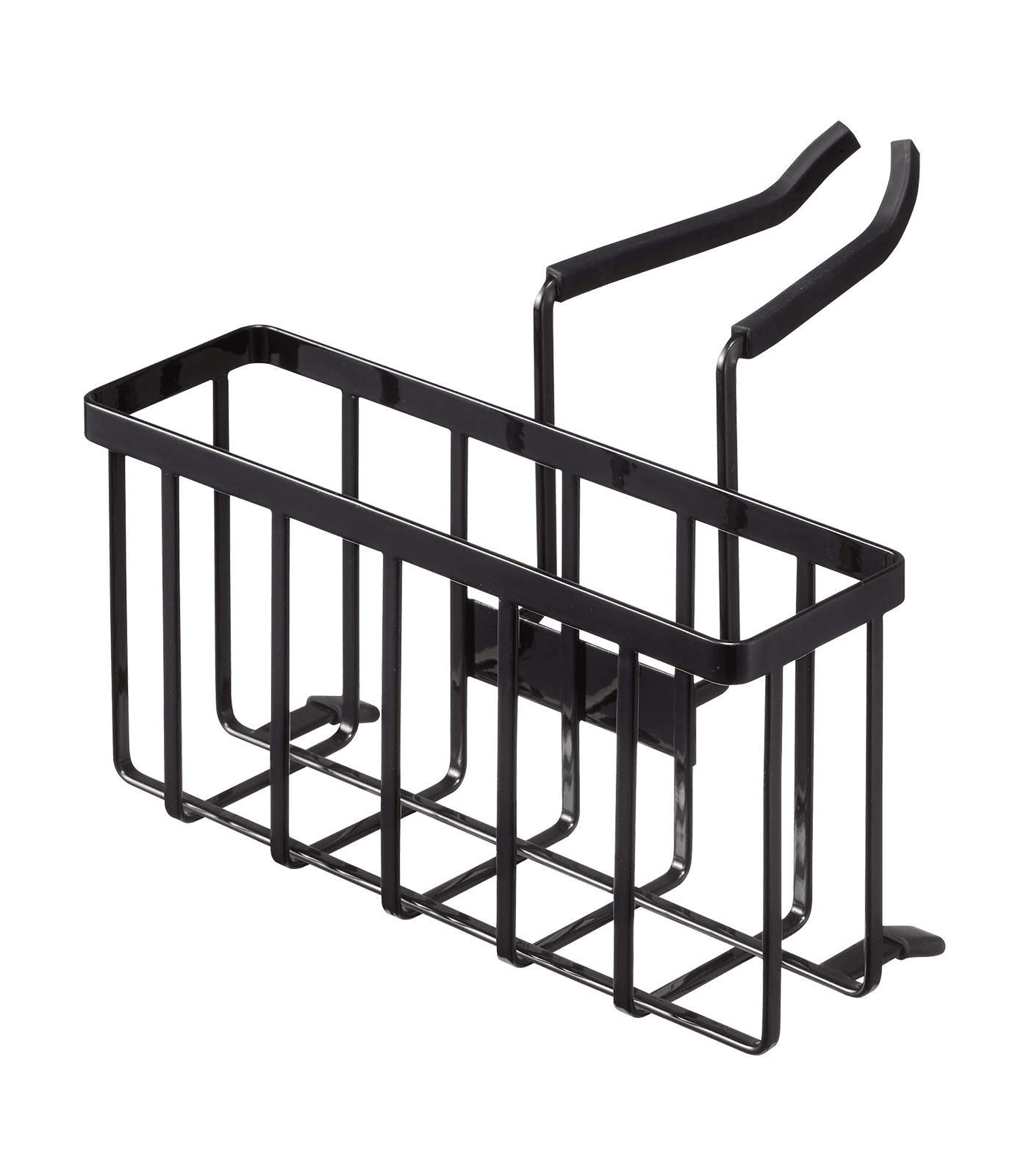 Black Steel Faucet-Hanging Sponge Caddy