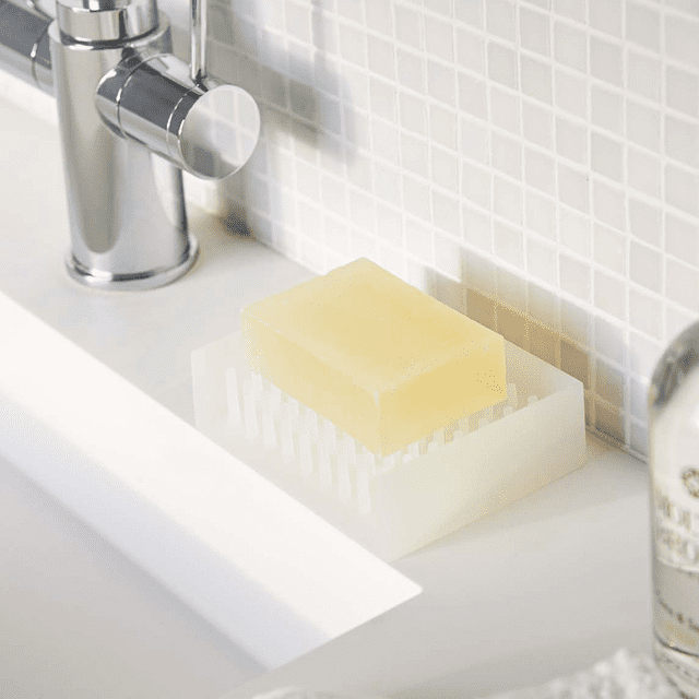Yamazaki Home Yamazaki Home Self Draining Soap Tray - Floating Holder Dish For Sink, Silicone, No Assembly Req.