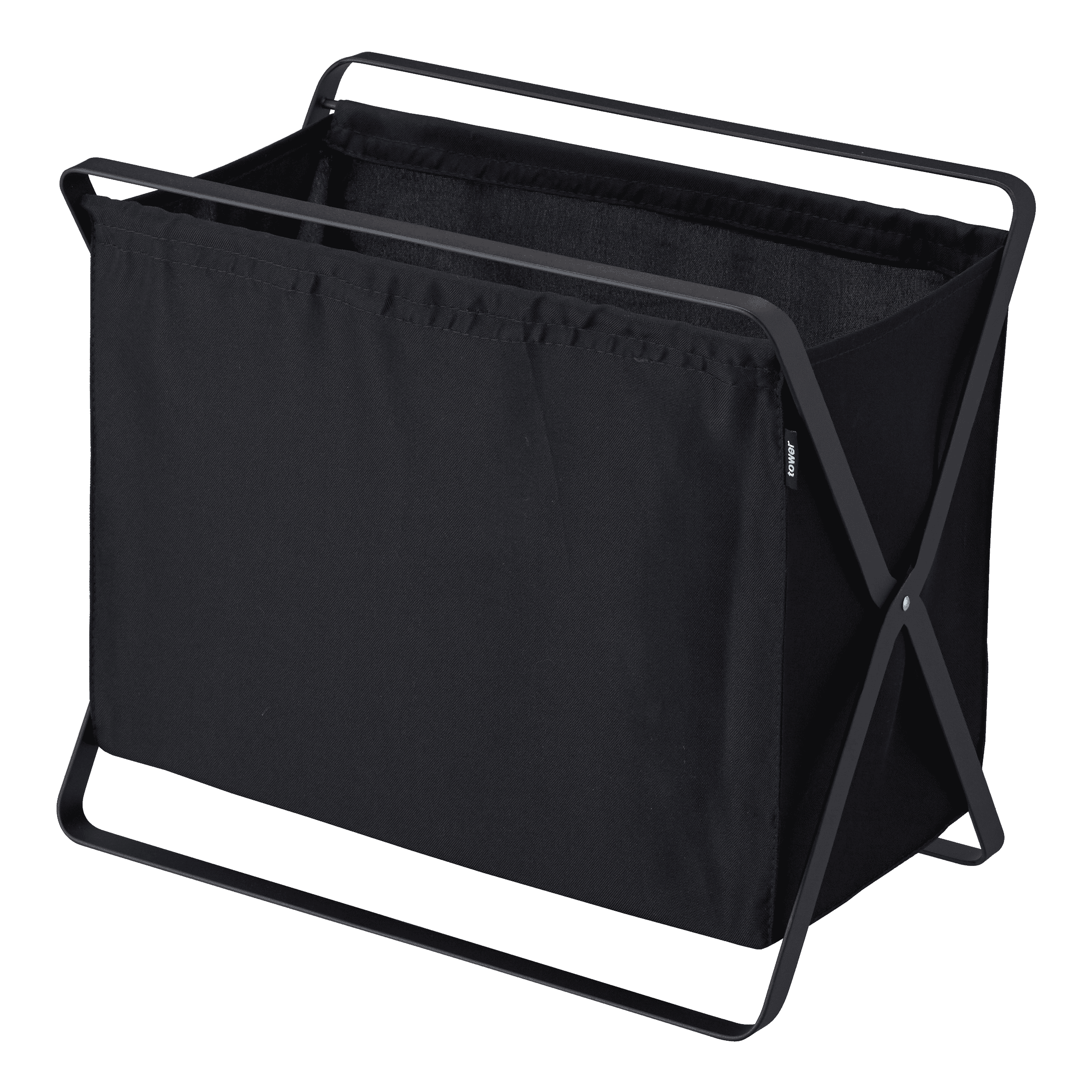 Yamazaki Home Laundry Basket - Foldable Storage Hamper Organizer, Steel, 10.9 gallons, Handles