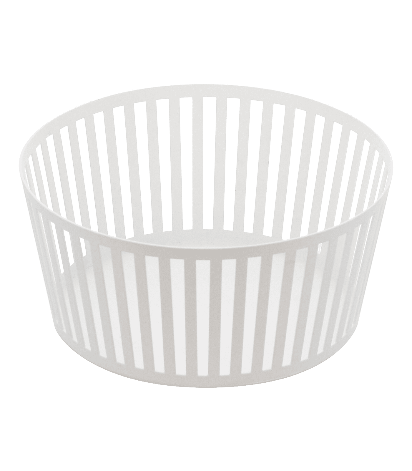 Yamazaki Home  Fruit Basket - Two Sizes, Steel, Tall - L 8.46 x W 8.46 x H  3.94 inches White