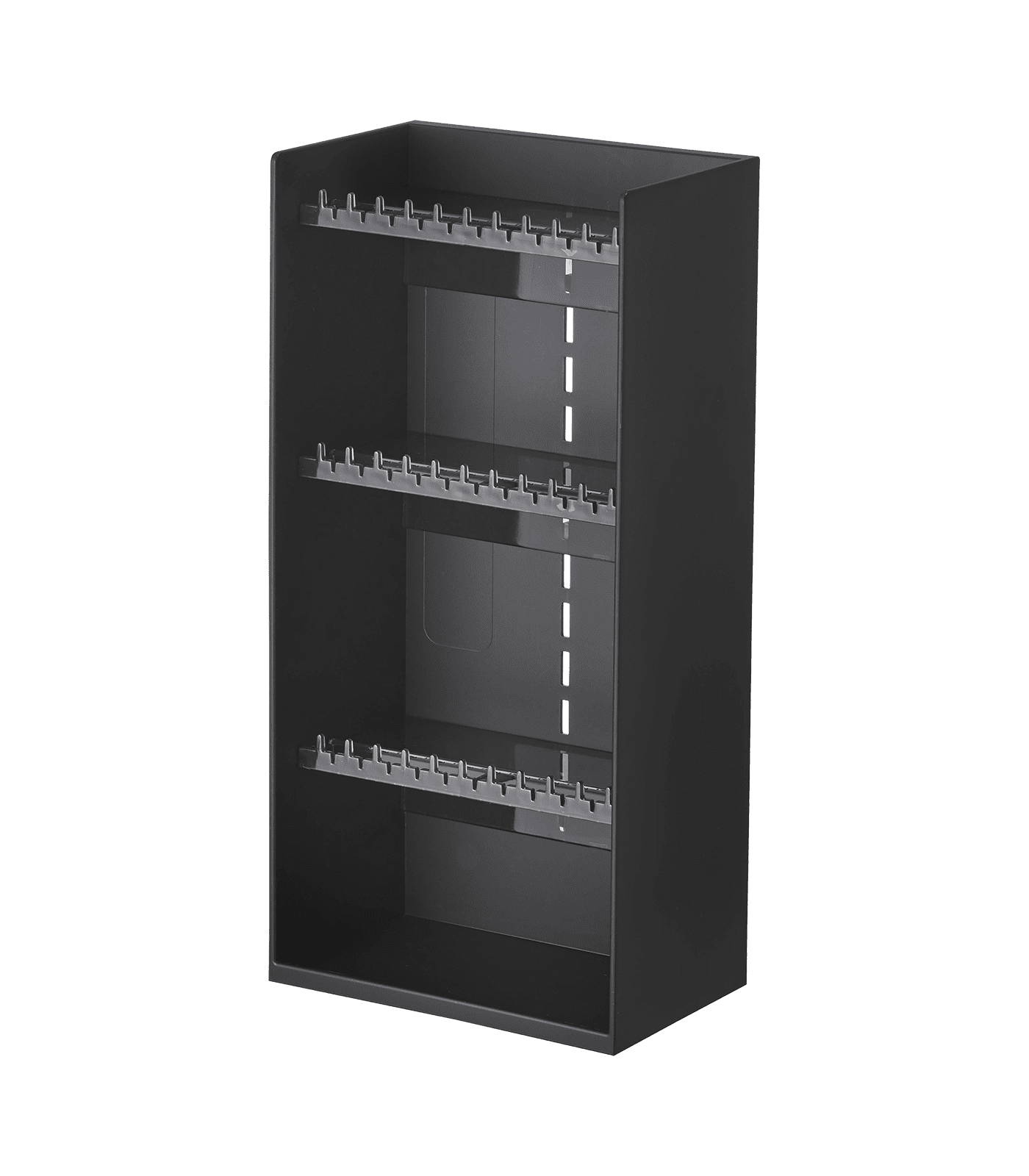 Compact Adjustable Black Metal Jewelry and Makeup Organizer