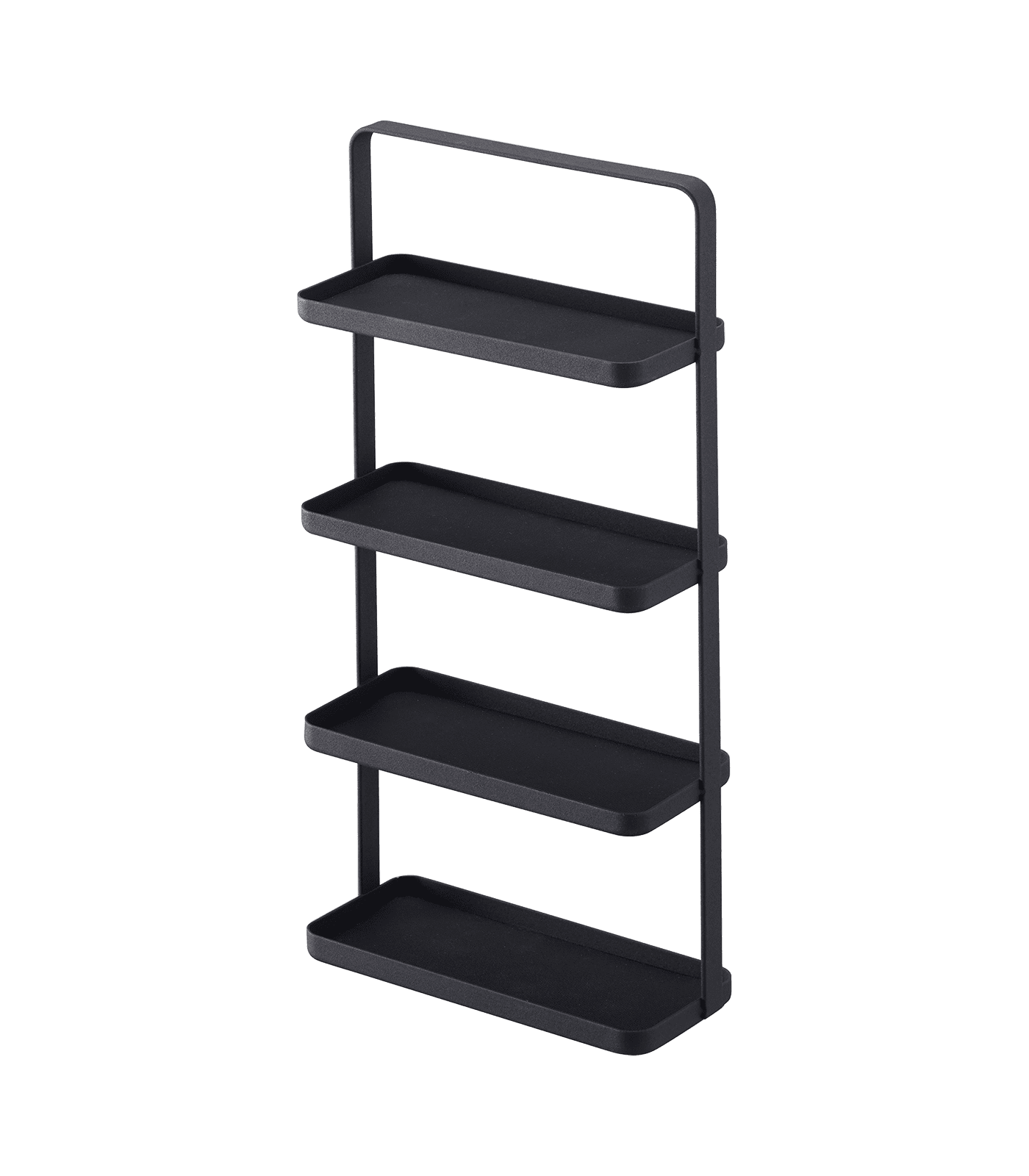 Sleek 4-Tier Black Steel Jewelry & Accessory Organizer Tray