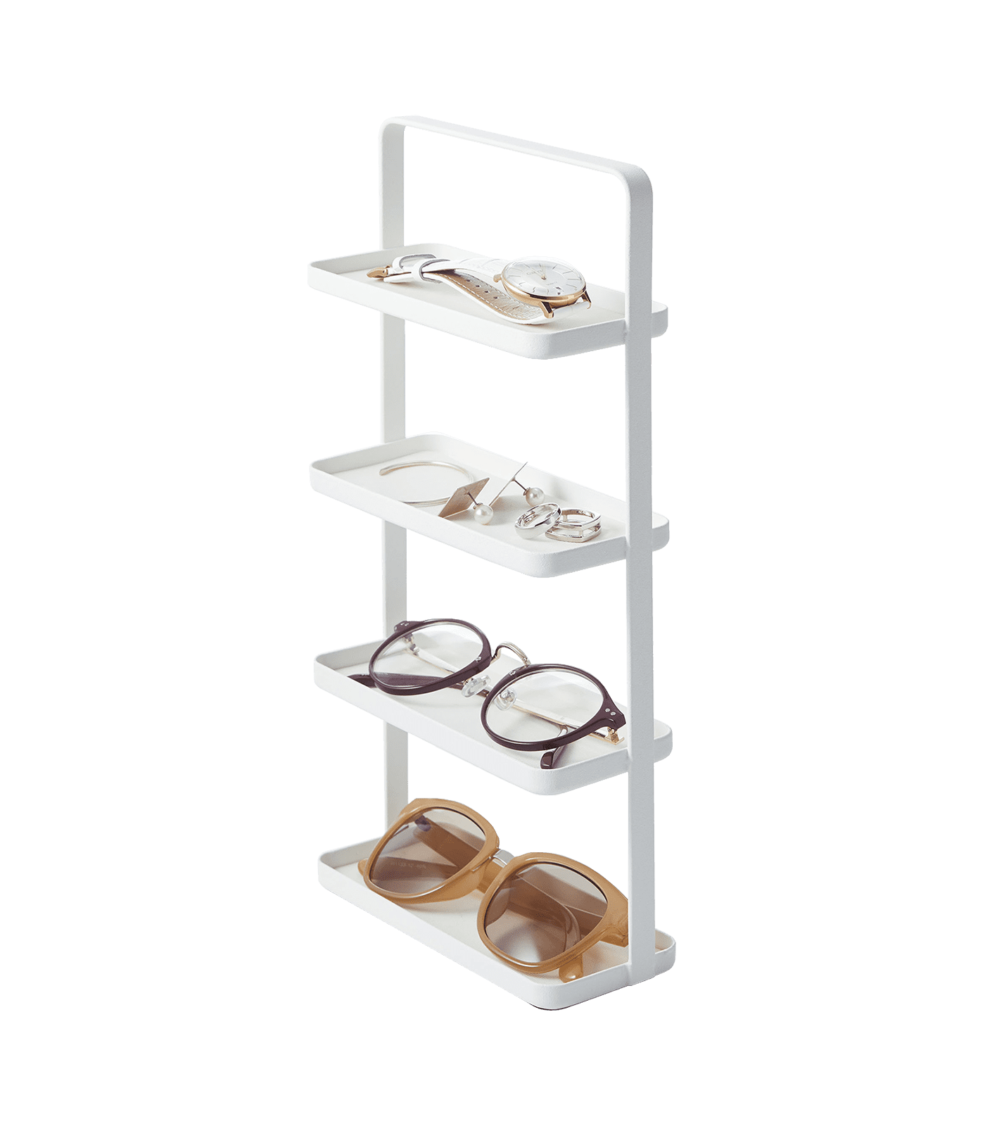 Tower Yamazaki Home 4-Tier Accessory Tray, Jewelry Holder & Storage Organizer, Steel, Handle