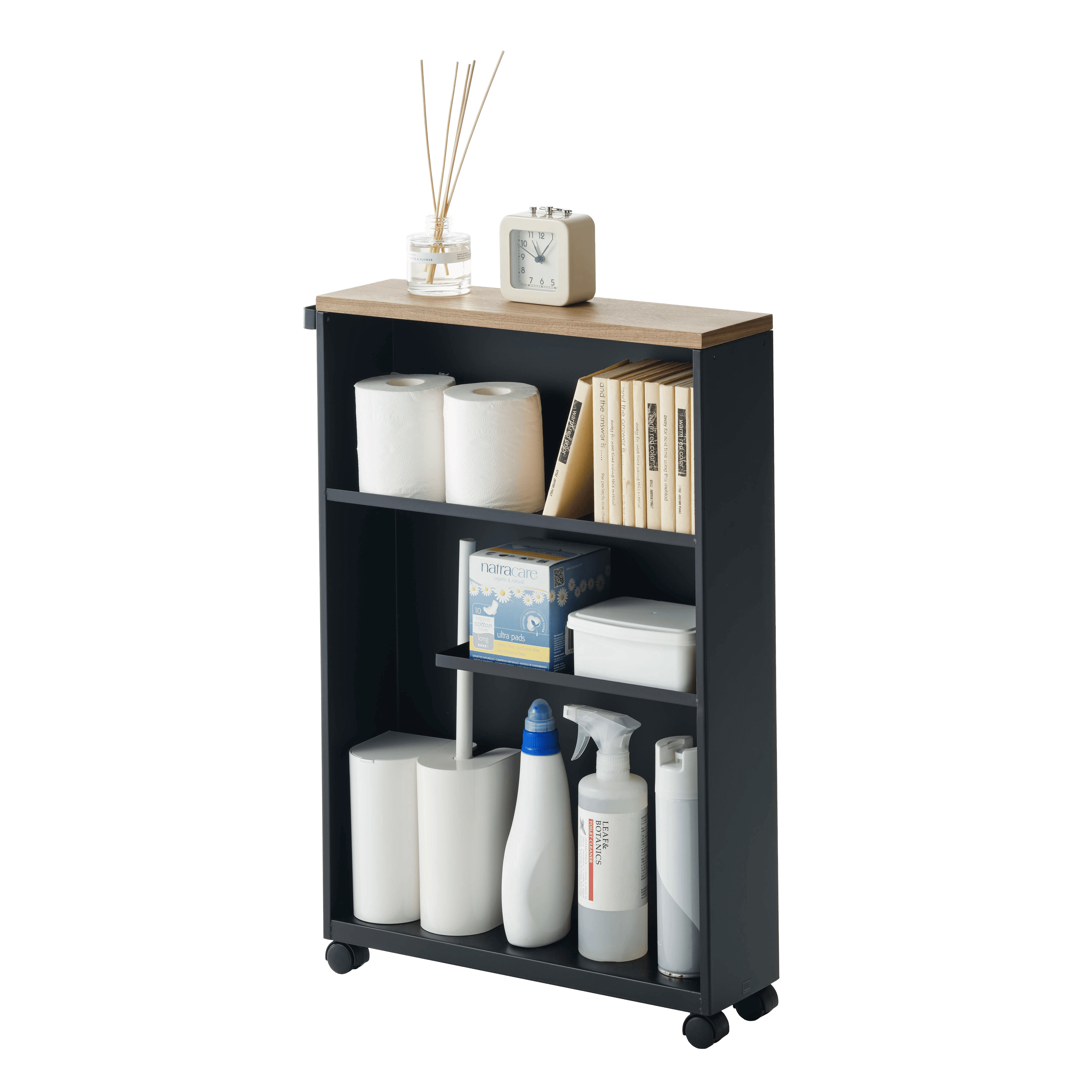 Yamazaki Slim Rolling Bathroom Cart with Handle