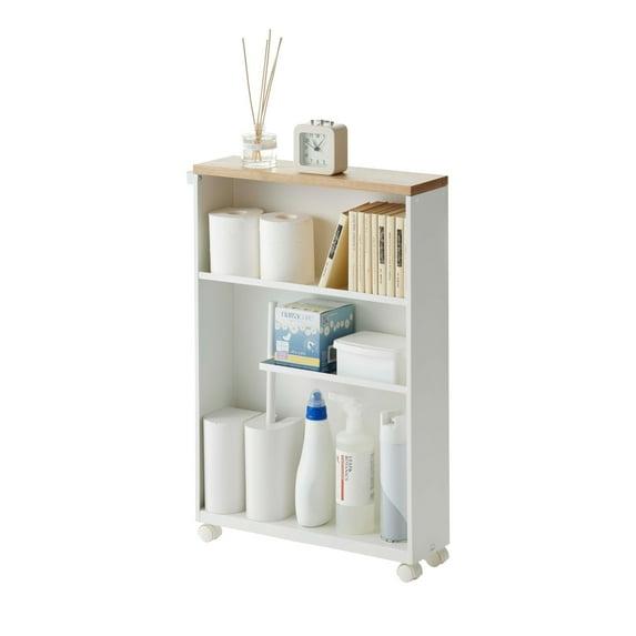 Yamazaki White Rolling Bathroom Cart
