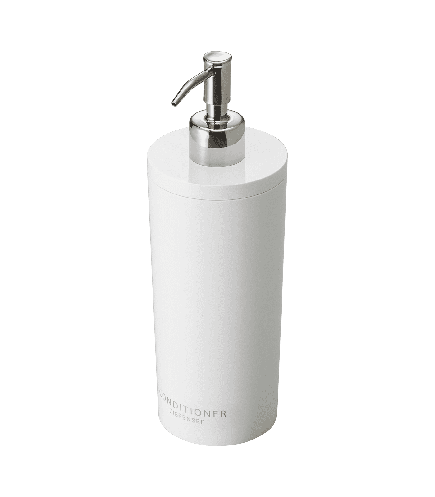 White ABS Plastic Round Conditioner Dispenser with Stainless Steel Pump