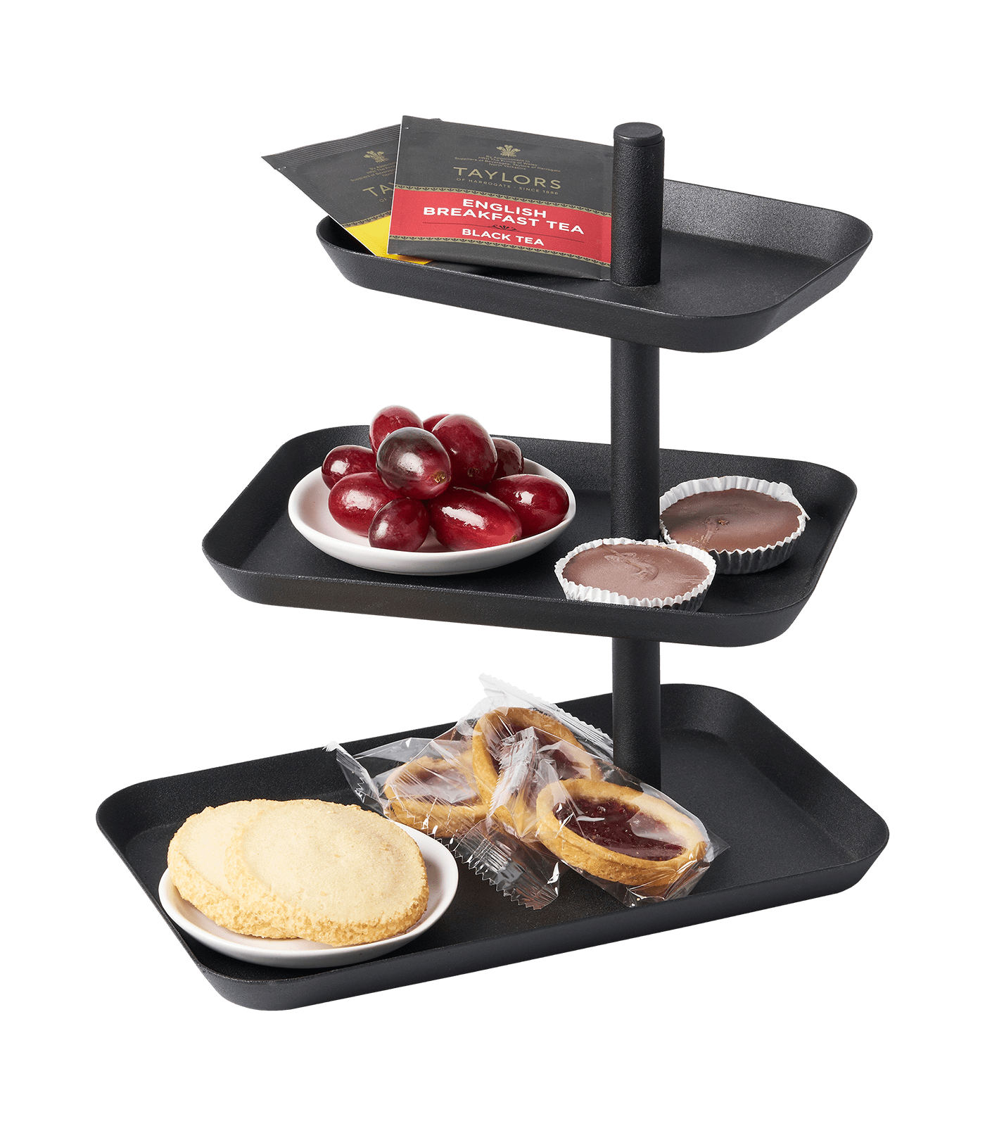 Tower Yamazaki Home 3-Tier Serving Stand, Appetizer Tray Organizer For Party Or Kitchen, Steel