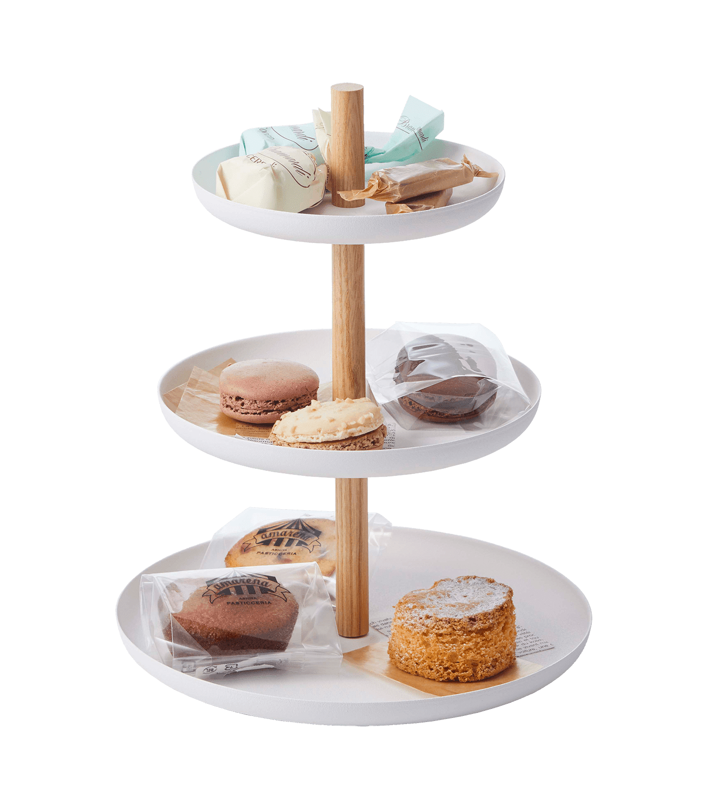 Yamazaki Home Tosca Yamazaki Home 3-Tier Food Serving Stand, Appetizer & Dessert Tray Party Organizer
