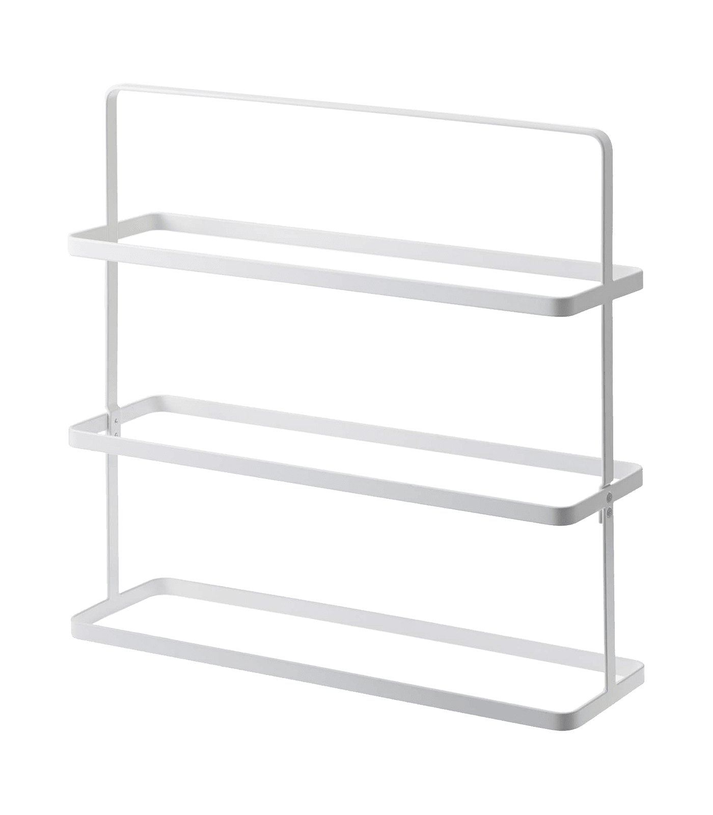 Compact Modern White Steel 3-Tier Shoe Rack