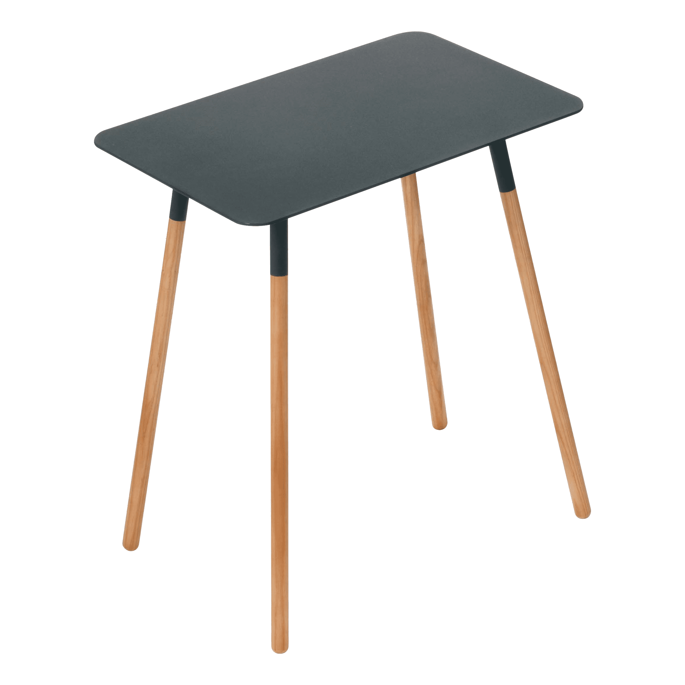 Yamazaki Home Modern Rectangular Side Table For Living Room Or Small Bedside Steel + Wood End Table