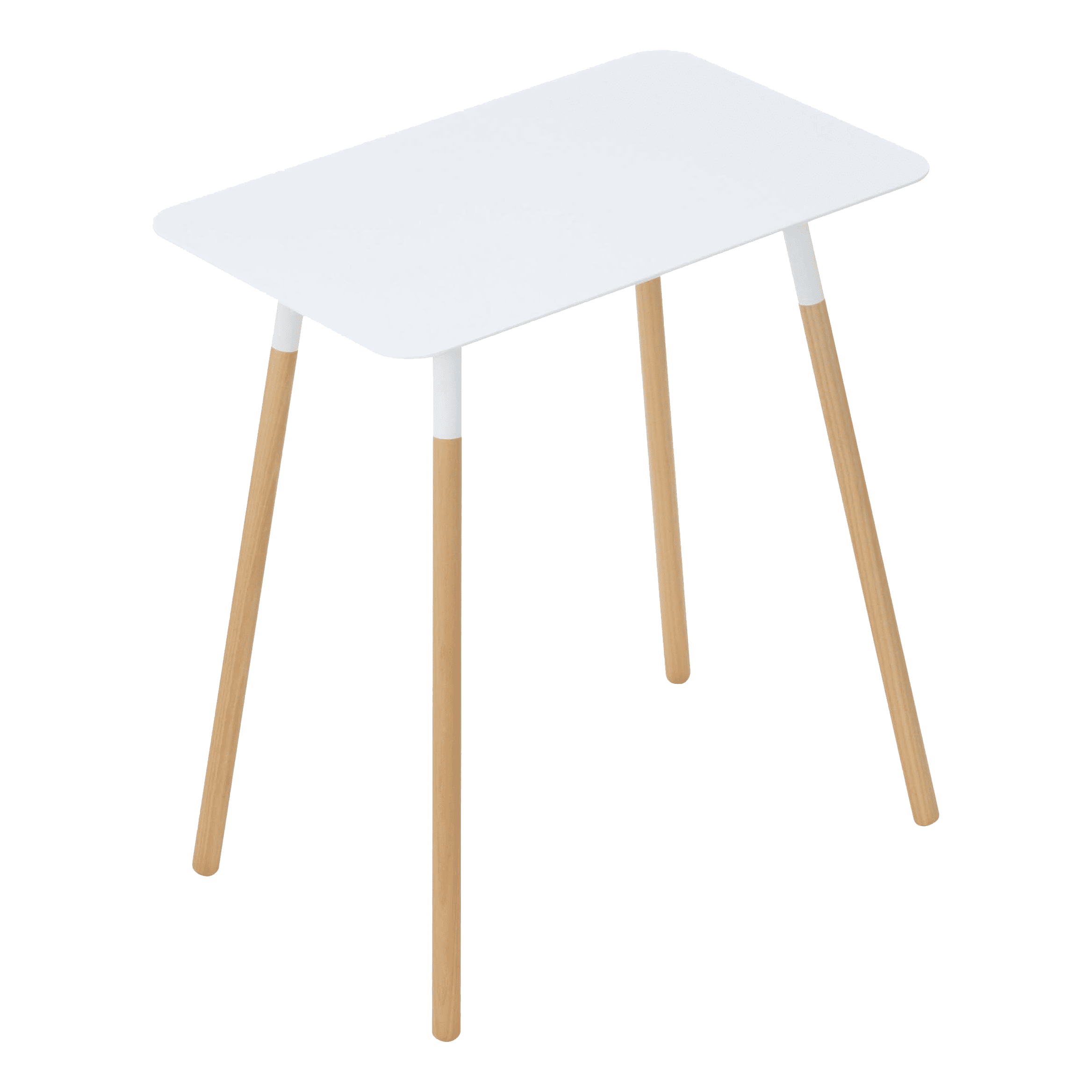 Yamazaki Home Modern Rectangular Side Table For Living Room Or Small Bedside Steel + Wood End Table