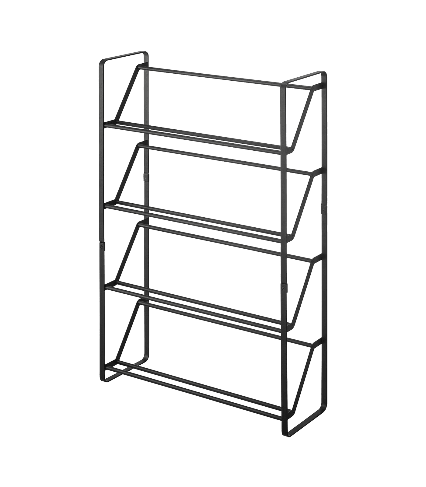 Black Metal Slim 4-Tier Shoe Rack