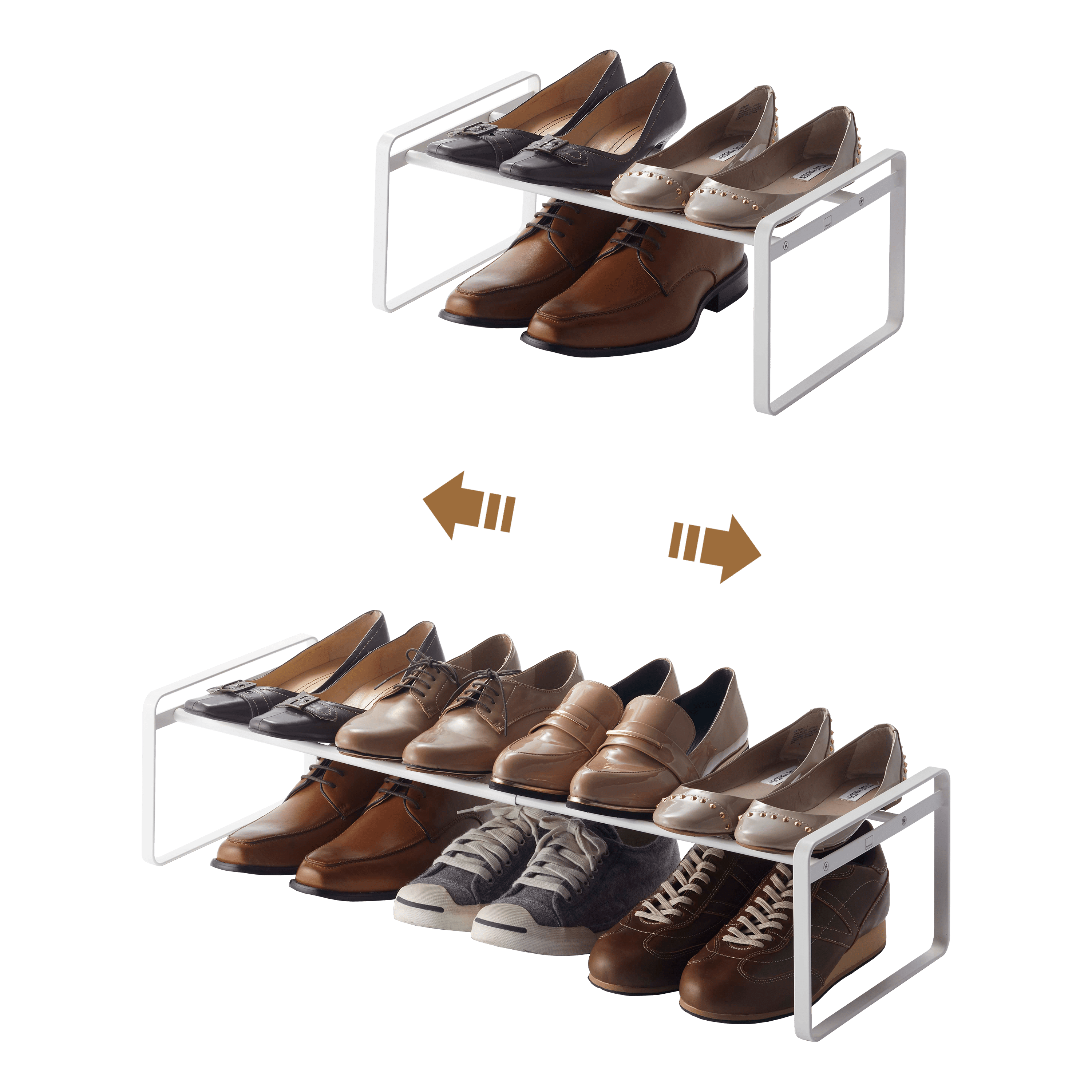 Yamazaki Home Adjustable Shoe Rack, Spacesaving Storage Solution, Steel, Expandable, Stackable