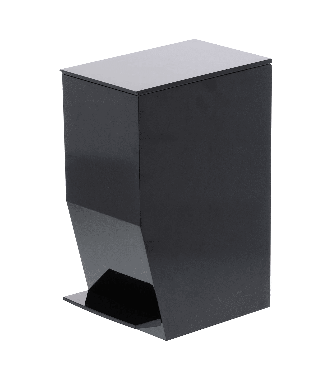 Compact Black Plastic Pedal Trash Can