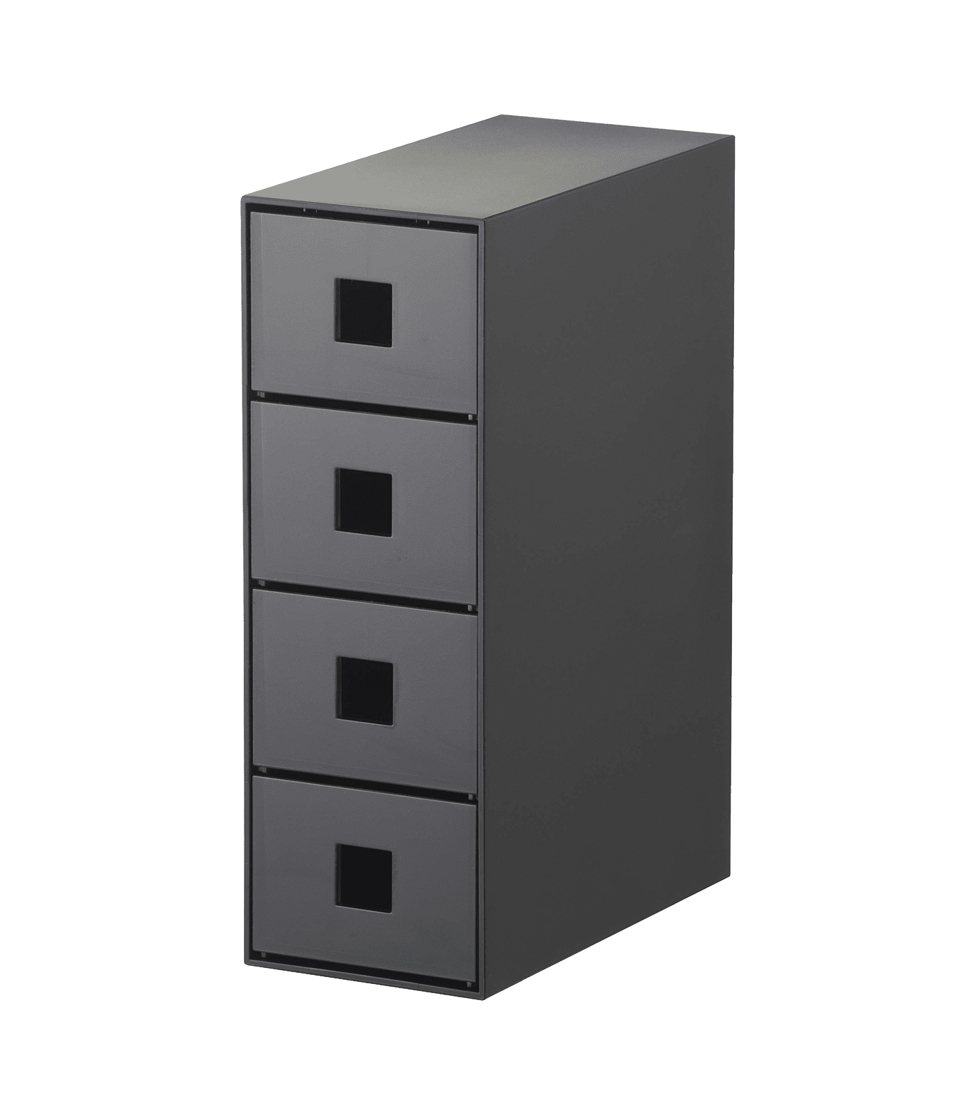 Black 4-Tier Rectangular Plastic Jewelry Storage Tower