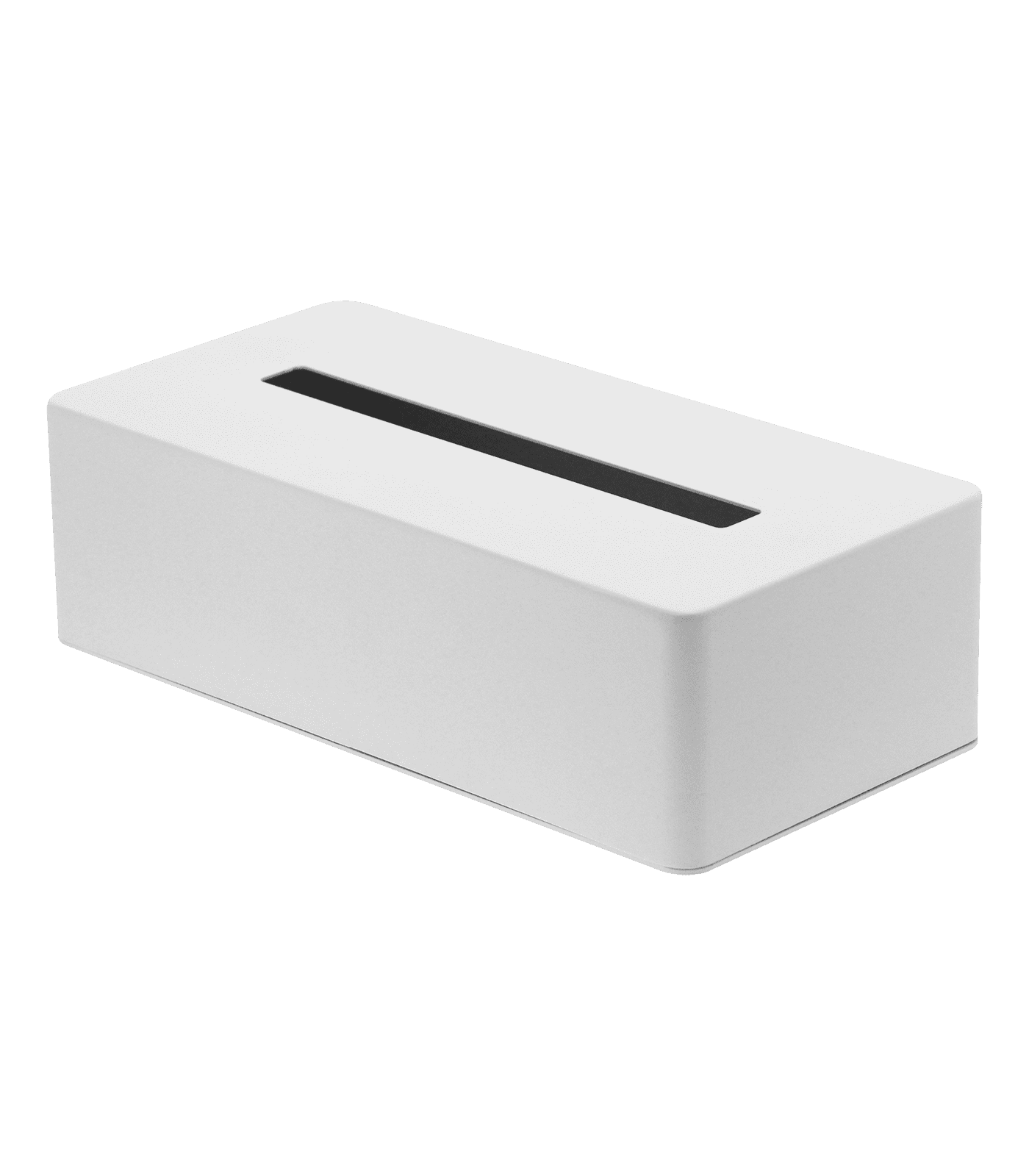 White Steel Minimalist Rectangular Tissue Box Cover