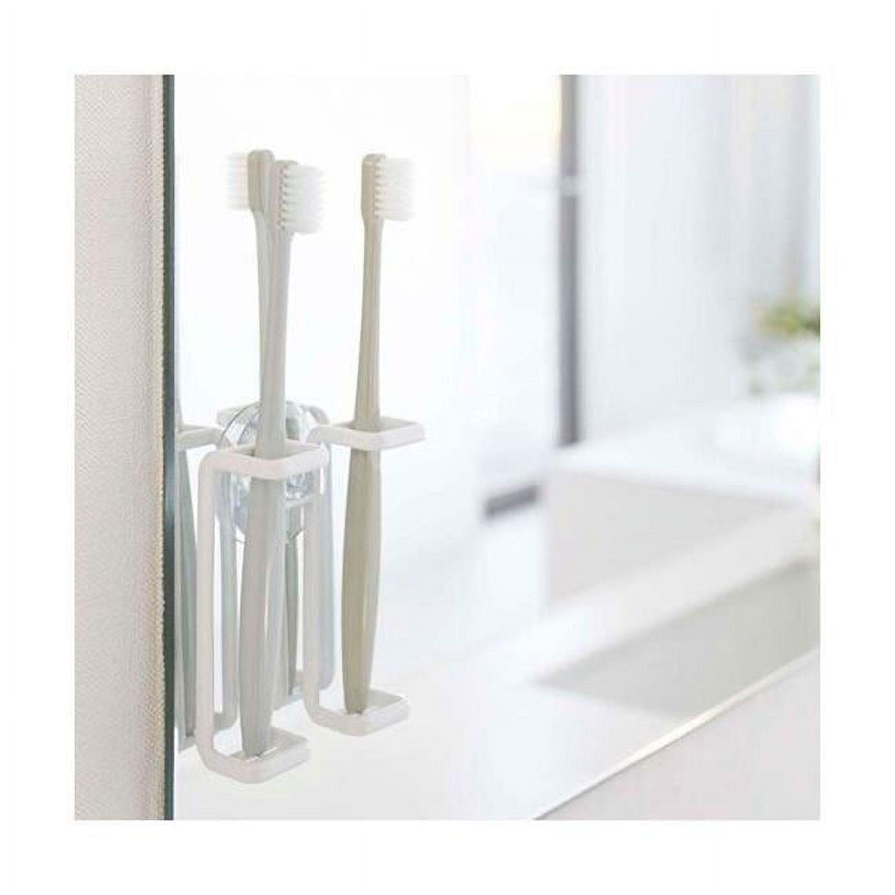 White Steel Minimalist Dual Toothbrush Holder