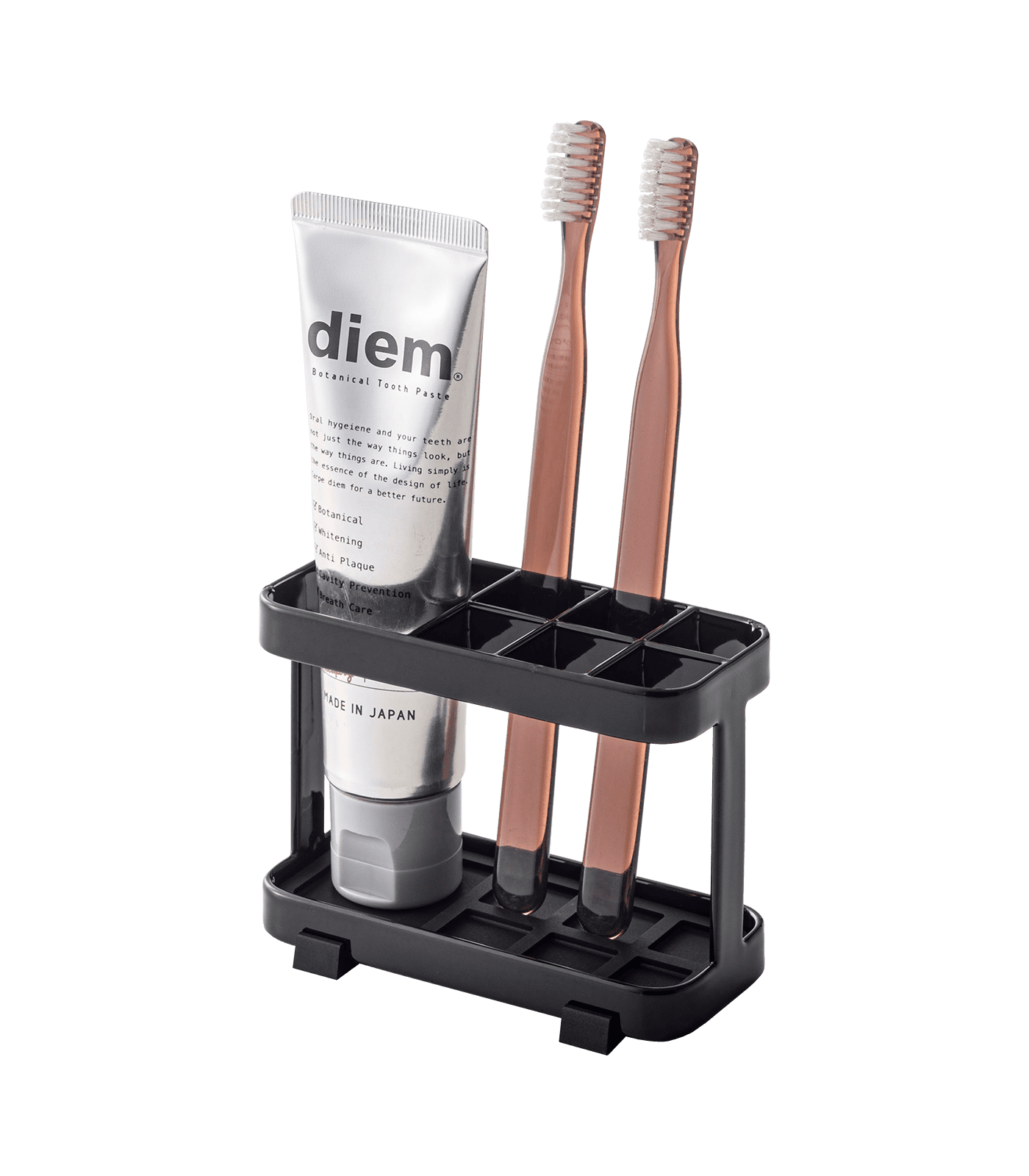 Yamazaki Home Tower Yamazaki Home Toothbrush And Toothpaste Holder For Bathroom Countertop, Steel, Water Resistant