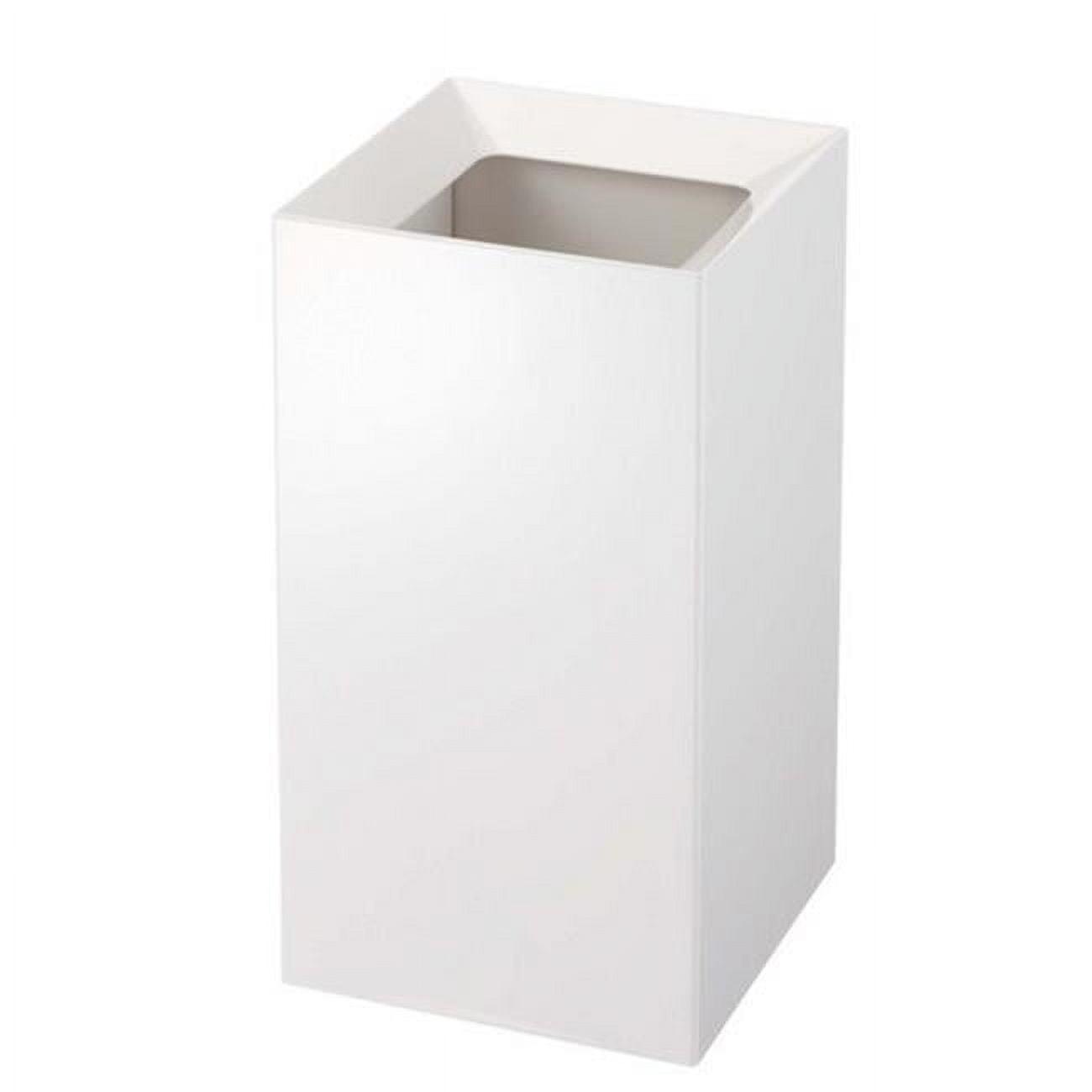 White ABS Plastic Modern Trash Can with Handle, 2.5 Gallons