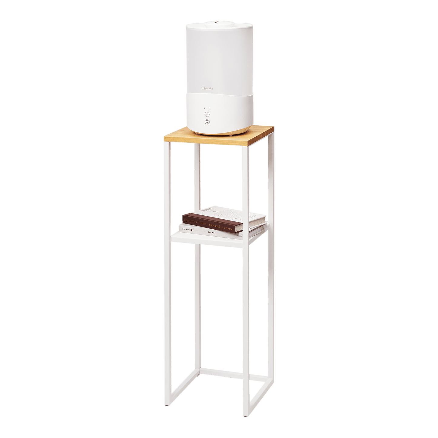 Yamazaki Home Two-Tier Display and Storage Shelf, White, Steel + Wood