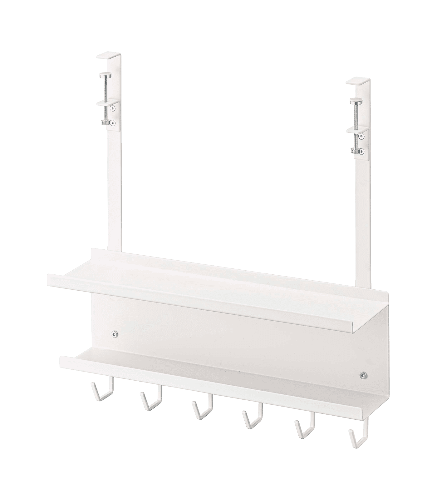 White Metal Under-Desk Cable and Router Storage Rack