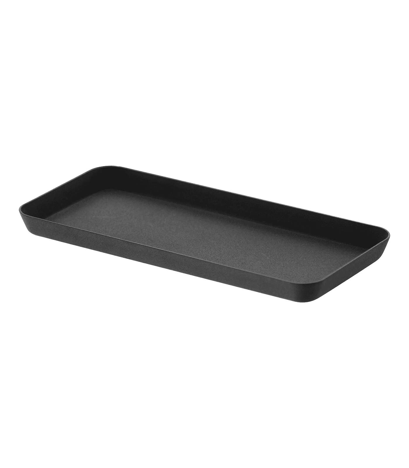 Sleek Black Steel Space-Saving Vanity Tray, 4" x 8.5"