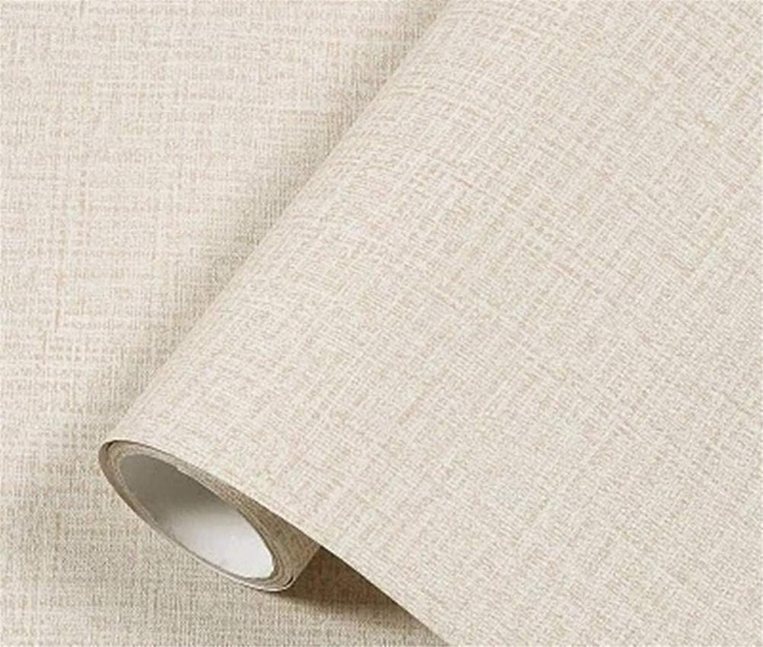 Yancorp 32.8ft Cream Textured Fabric Wallpaper Faux Grasscloth Beige Peel and Stick Wallpaper Self-Adhesive Wallpaper Linen Removable Wallpaper Cabinets Counter Top Liners, 15.7" X 394" Cream 15.7"x394"