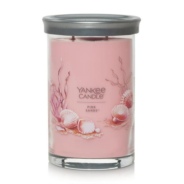 Signature Large Pink Sands Tumbler Candle 20oz - Yankee Candle: Soy Wax Blend, Glass Jar, Dual Wick, 60hr Burn Time