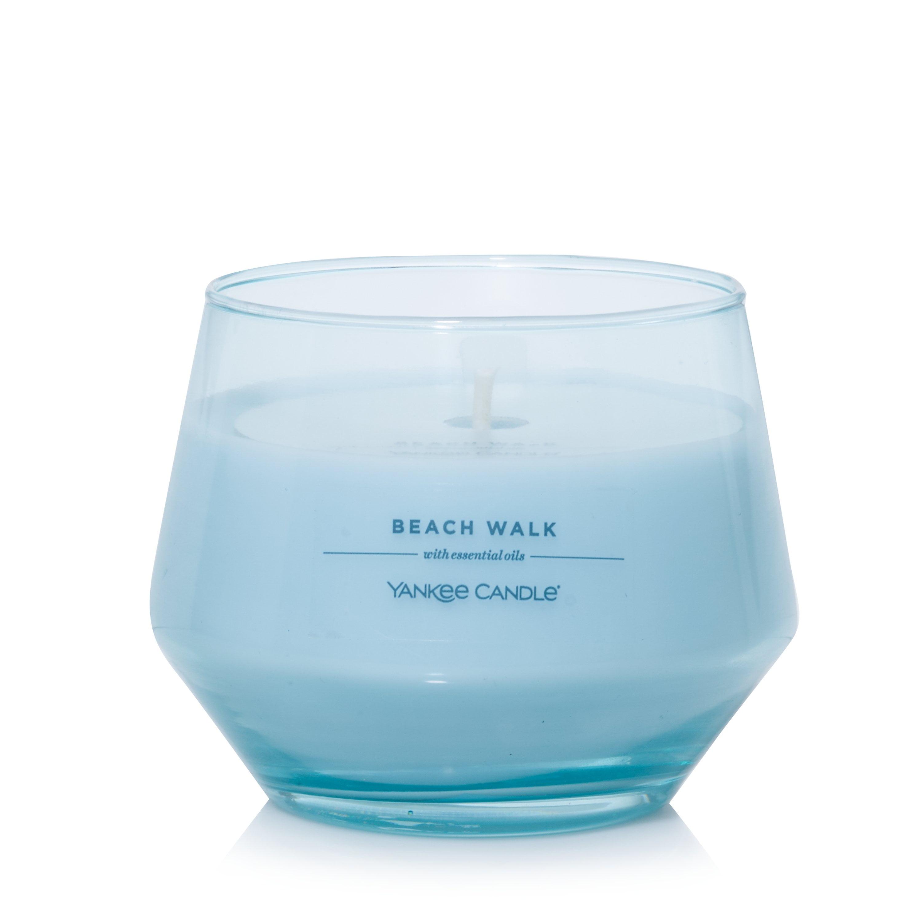 Beach Walk Scented Soy Candle in Blue Glass Jar