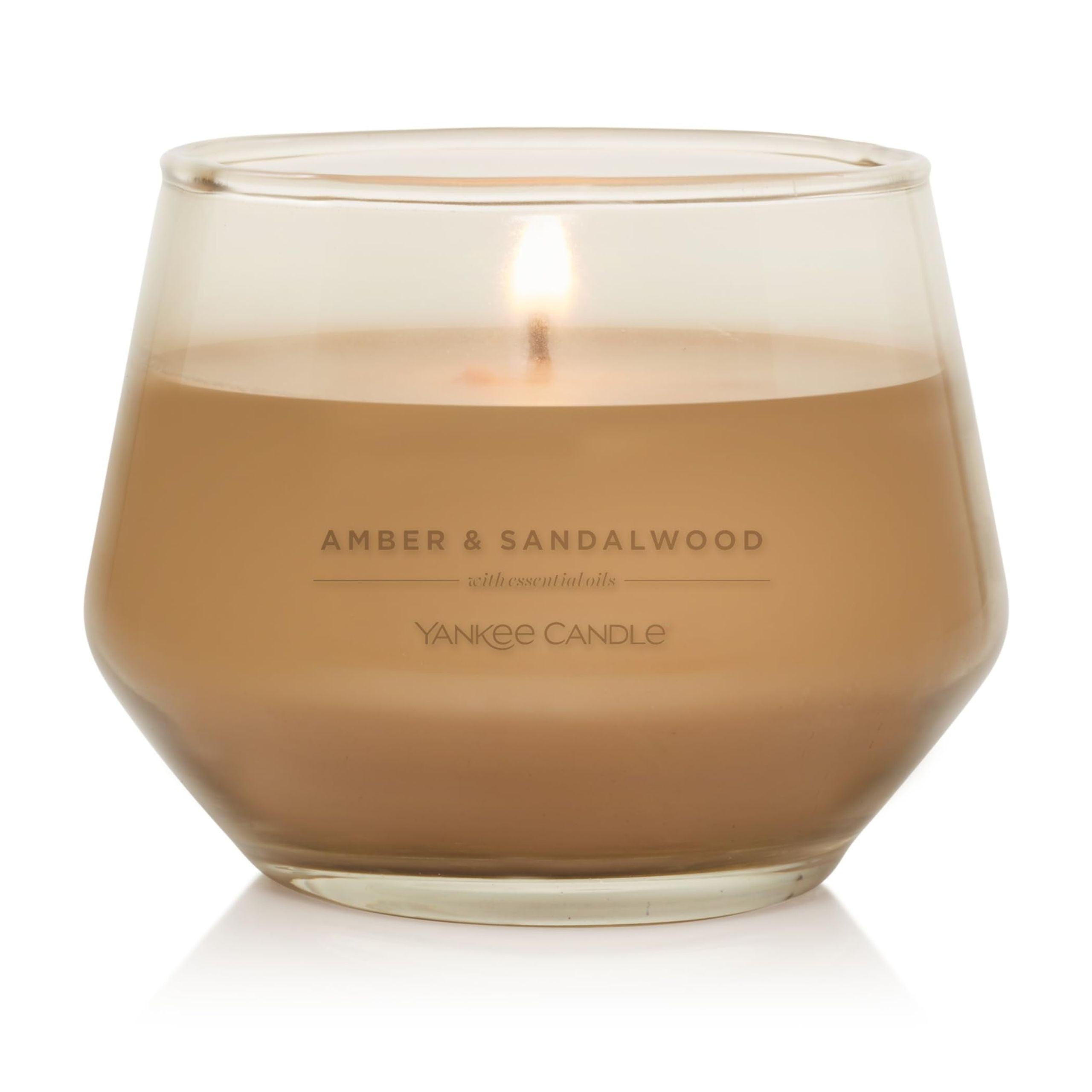 Yankee Candle Studio Candle Jar, Scented Candle with up to 50 Hours of Burn Time, Premium Plant Wax Blend for Consistent Long Lasting Scent from First to Last Burn, Amber & Sandalwood