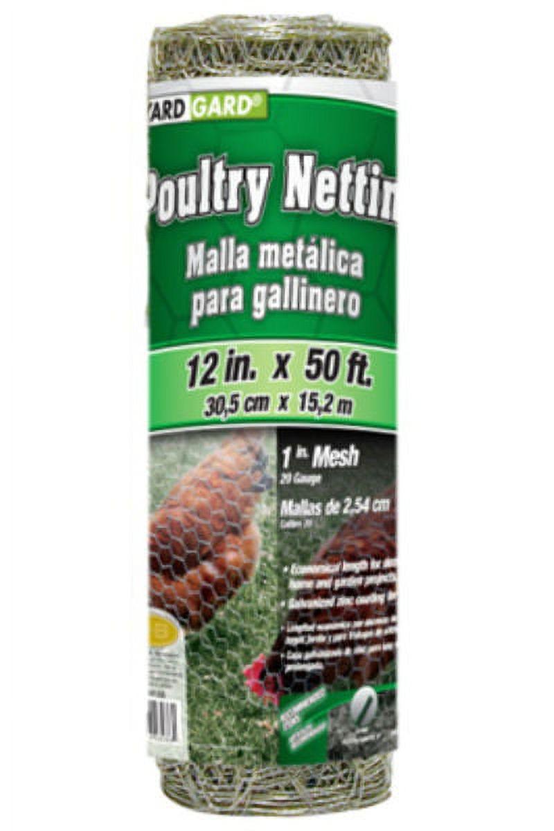 YardGard 308415B Galvanized Poultry Netting, 20-Gauge, 1" Mesh, 12" x 50', Each