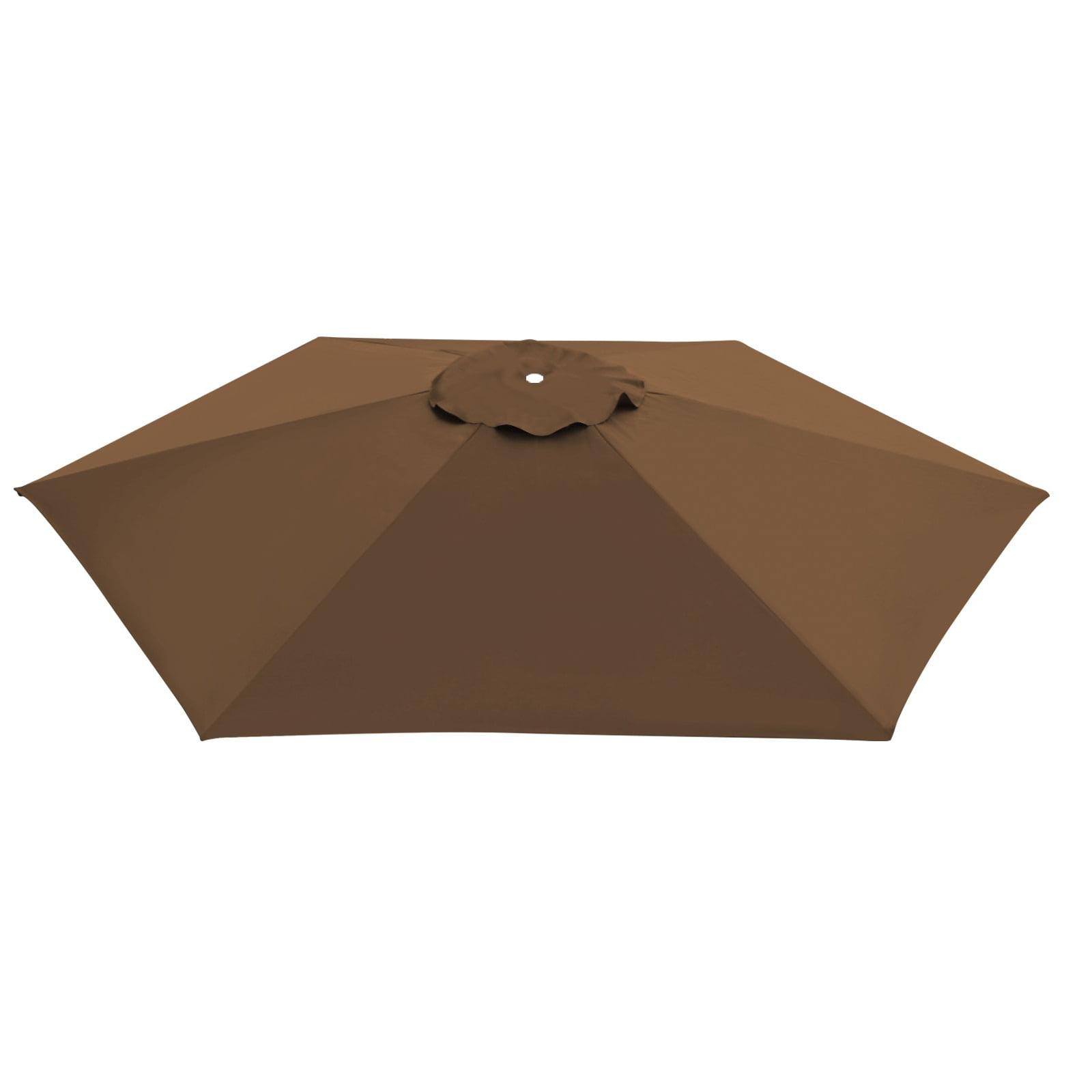 Brown 9ft Polyester Patio Umbrella Replacement Canopy