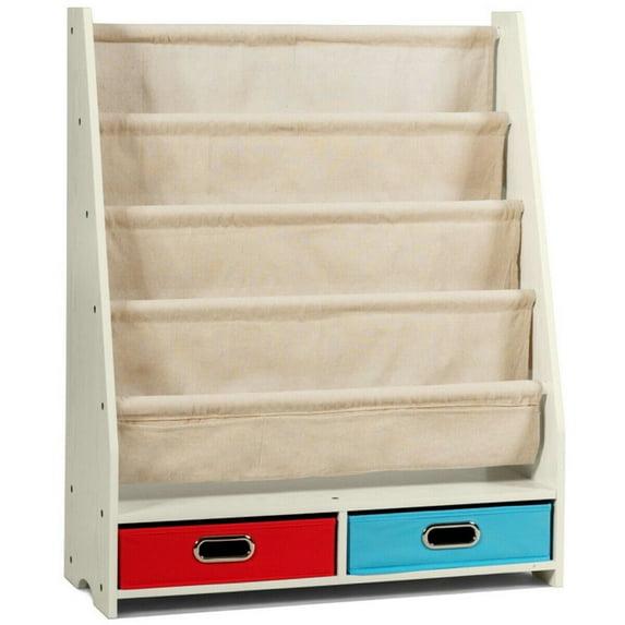 Resenkos Kids Book and Toys Organizer Shelves-Beige, Kids Toy Storage for Kids, Boys, Girls, Nursery