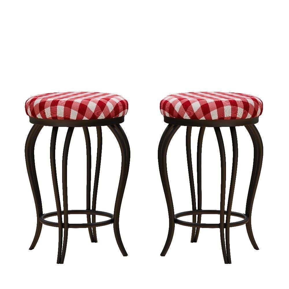 Costway Set of 2 Bar Stools Adjustable Barstool PU Leather Swivel Pub Chairs Armless