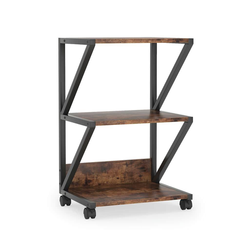 TribeSigns 3-Tier Rolling Printer Cart Under Desk Storage with Storage for Home Office