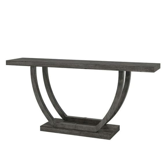 Resenkos Entryway Table, Console Sofa Table,63" Farmhouse Console Table, 2-Tier Entryway Sofa Table Gray