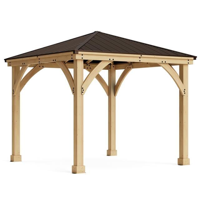 Cedar and Mocha Aluminum Roof 10' x 10' Gazebo