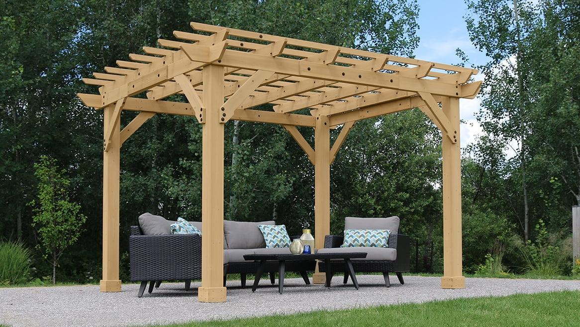 Natural Cedar 10' x 12' Traditional Outdoor Pergola