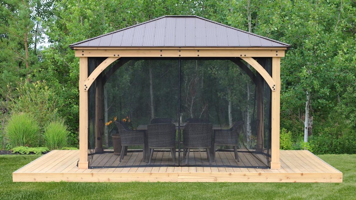 11' x 13' Black Mesh Gazebo Screen Kit