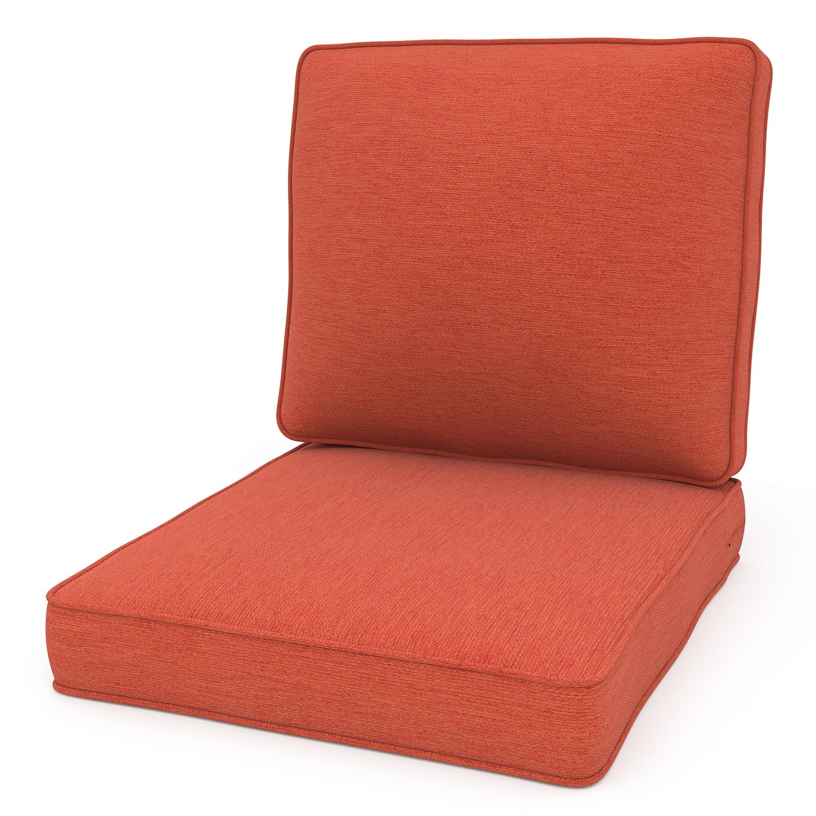 Yeahumalia Patio Deep Seat Cushions 23'' x 24'' with Removable Cover, Water and Fade Resistant, Red