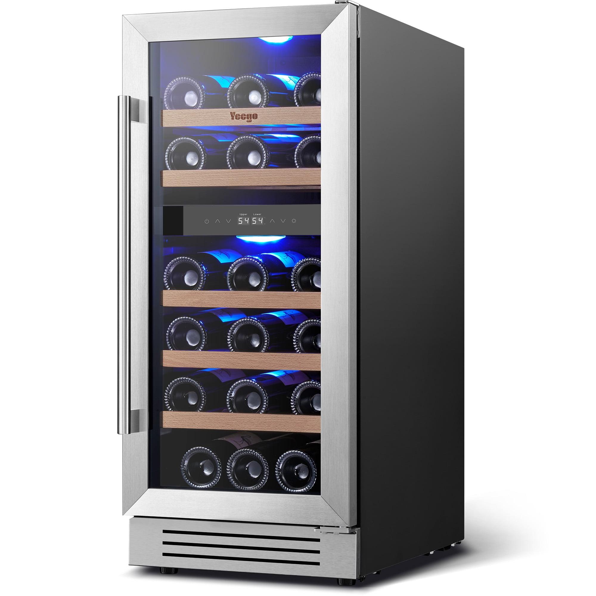 Yeego Yeego 28 Bottles 15" Dual Zone Wine Cooler Under Counter Compressor Wine Refrigerator