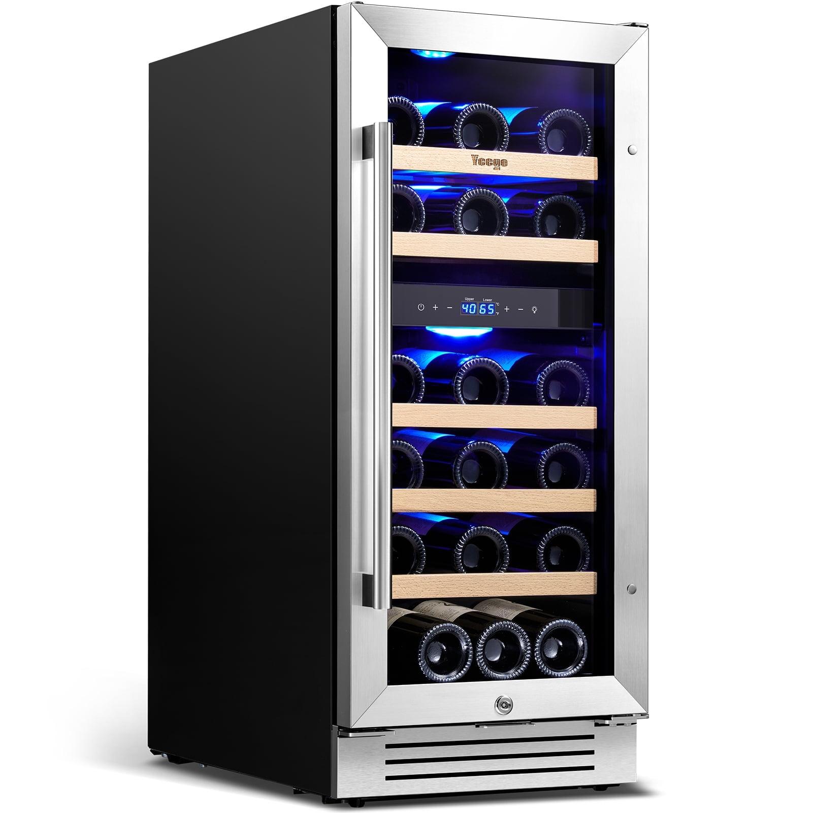 Yeego Yeego 28 Bottles 15" Dual Zone Wine Cooler Under Counter Compressor Wine Refrigerator