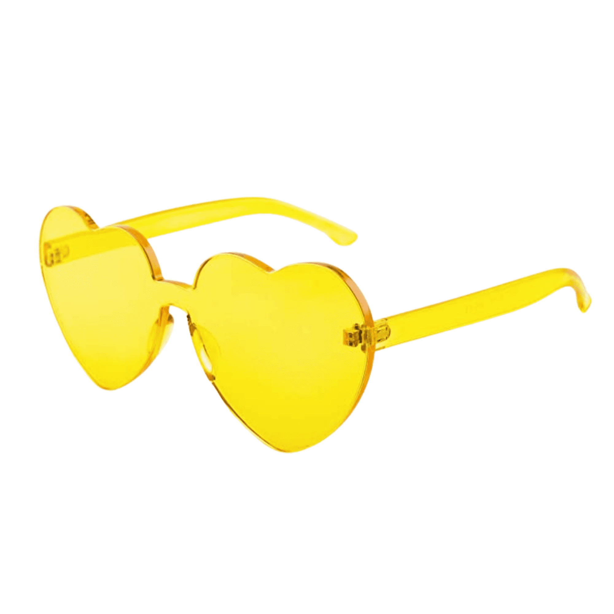 Yellow Acrylic Heart-Shaped Party Sunglasses