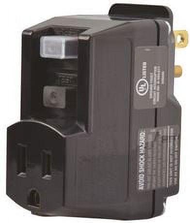 Yellow Jacket 2762, 120-Volt, 15-Amps, 1800-Watts Single Outlet GFCI Adapter, For Indoor Use With Manual Reset, Black